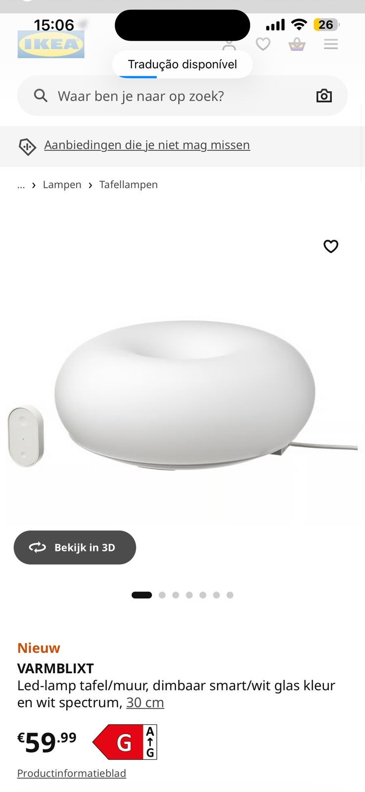Ikea donut lamp, Ophalen of Verzenden, Zo goed als nieuw