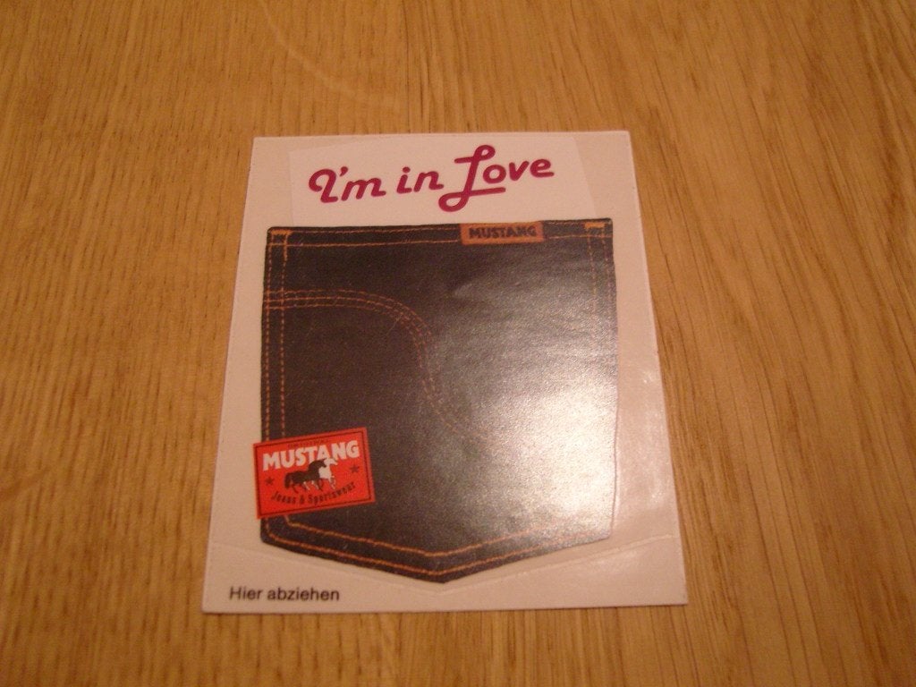 sticker I'm ik Love  MUSTANG  jeans, Ophalen, Zo goed als nieuw