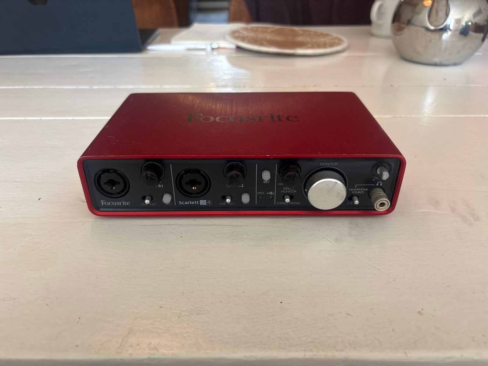 Focusrite Scarlett 2i4 Audio Interface (incl. kabels), Ophalen of Verzenden, Gebruikt