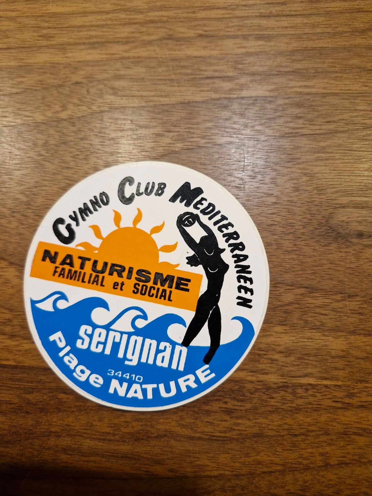 11415 Vintage Gymno Club Mediterraneen Naturisme Sticker, Ophalen of Verzenden