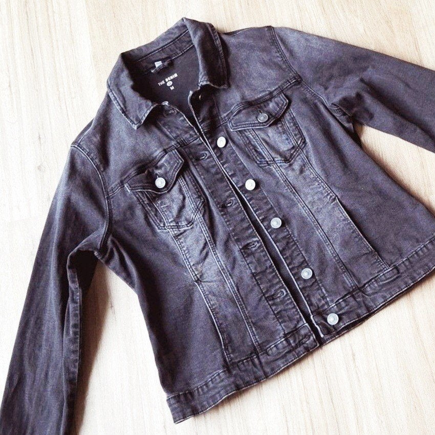 zwart grijs stretch jeans spijkerjasje spijkerjack maat M, Maat 38/40 (M), Zwart, Ophalen of Verzenden, Zo goed als nieuw