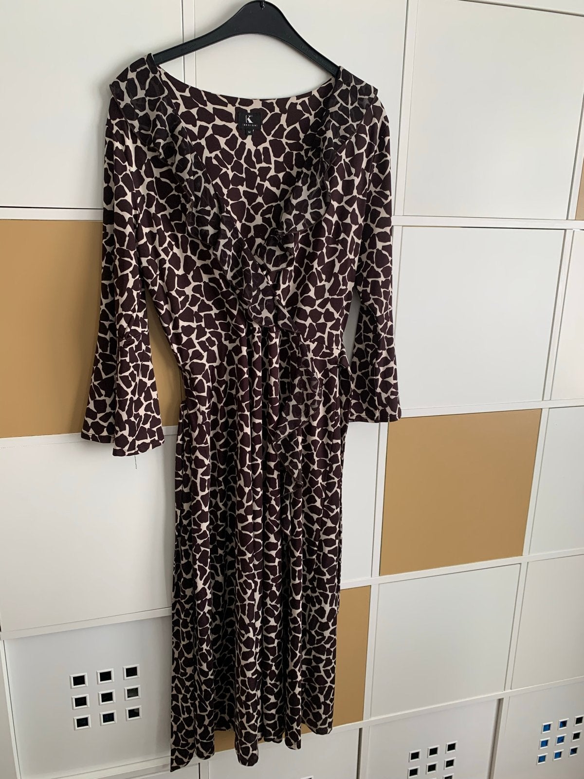 K Design Jurk met Giraffe Print - Maat M, Maat 38/40 (M), Bruin, Ophalen of Verzenden, Zo goed als nieuw