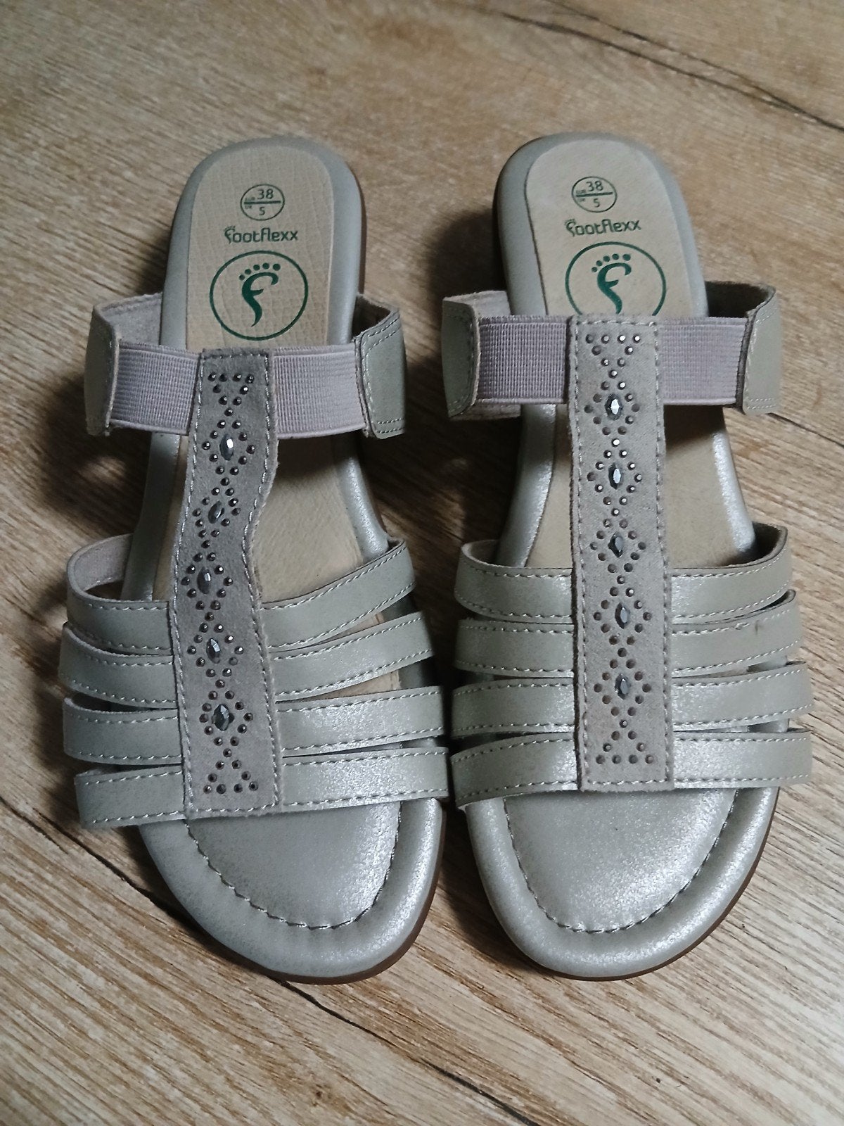 Footflexx sandalen maat 38 - Zo goed als nieuw, Zo goed als nieuw, Footflexx, Grijs, Sandalen of Muiltjes