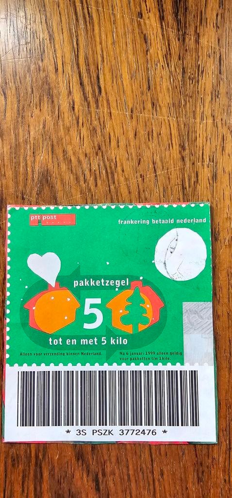 PTT Post Pakketzegel 5 Euro - Tot en met 5 Kilo, Verzenden, Na 1940, Postfris