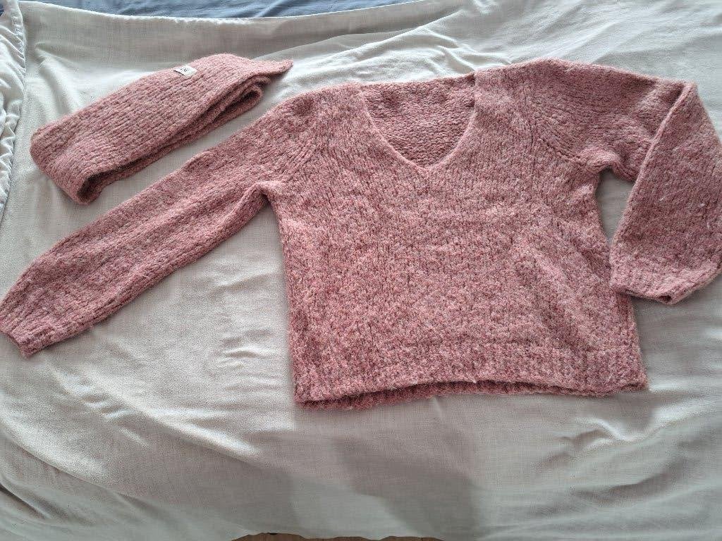 Inti trui + sjaal alpaca wol zacht roze maat 40 prima staat, Verzenden, Zo goed als nieuw, Maat 38/40 (M), Roze
