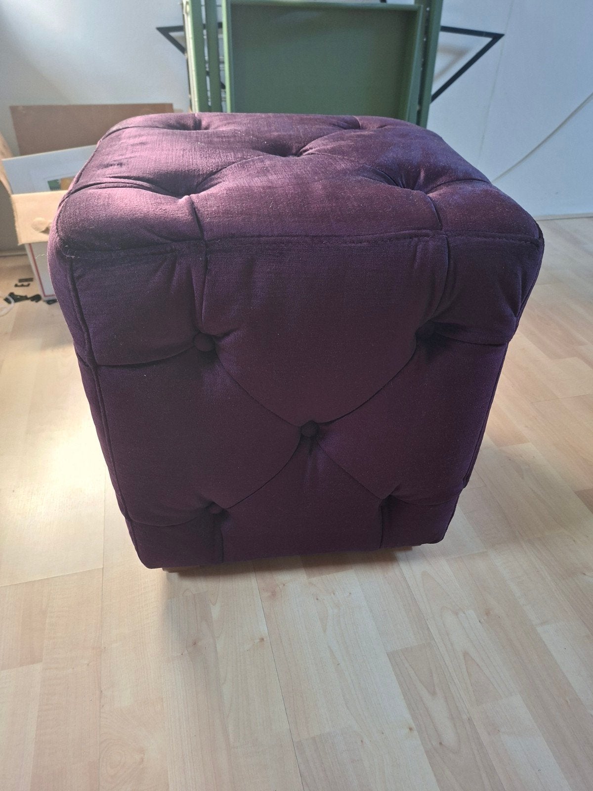 mooie paarse poef van riviera maison., Ophalen, Minder dan 50 cm, Vierkant, Minder dan 50 cm