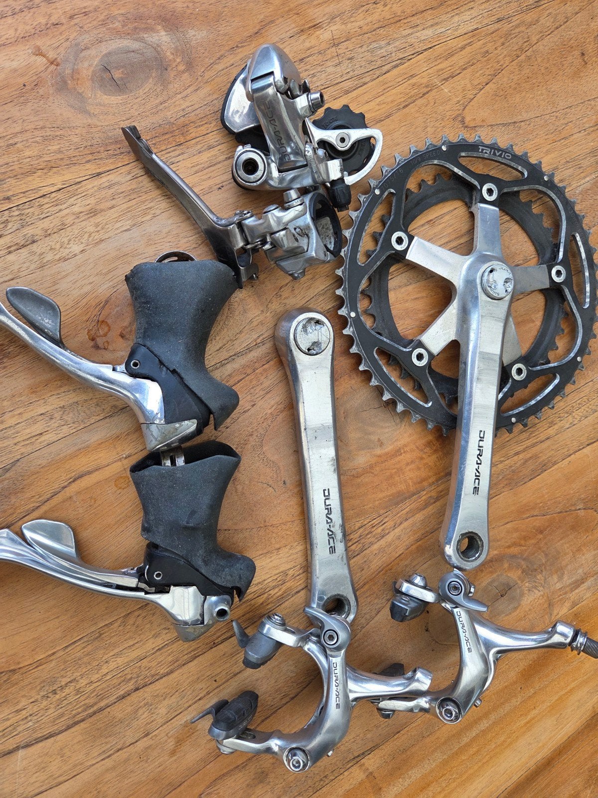 Shimano Dura-Ace Groepset (Vintage), Crankstel of Pedalen, Gebruikt, Ophalen of Verzenden, Aluminium