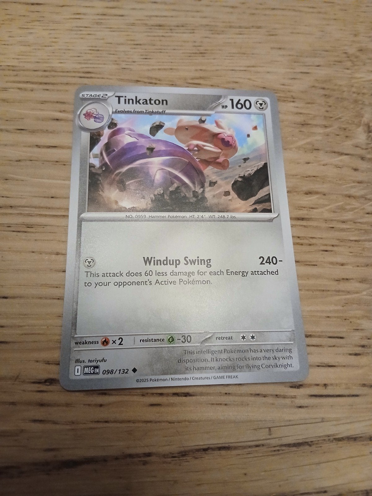 Tinkaton Pokémon Kaart - MEGEN 098/132, Ophalen of Verzenden