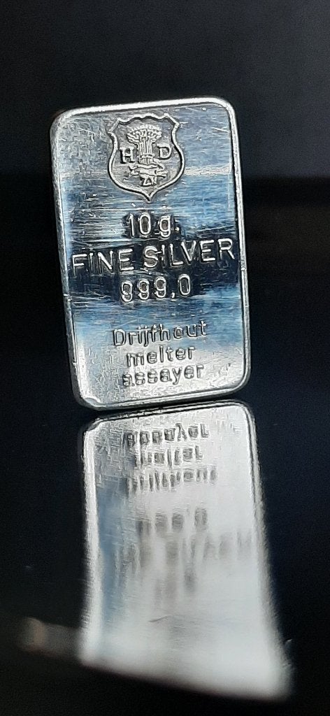 10 gram Drijfhout Amsterdam vintage zilver baartje .999, Postzegels en Munten, Ophalen of Verzenden, Zilver