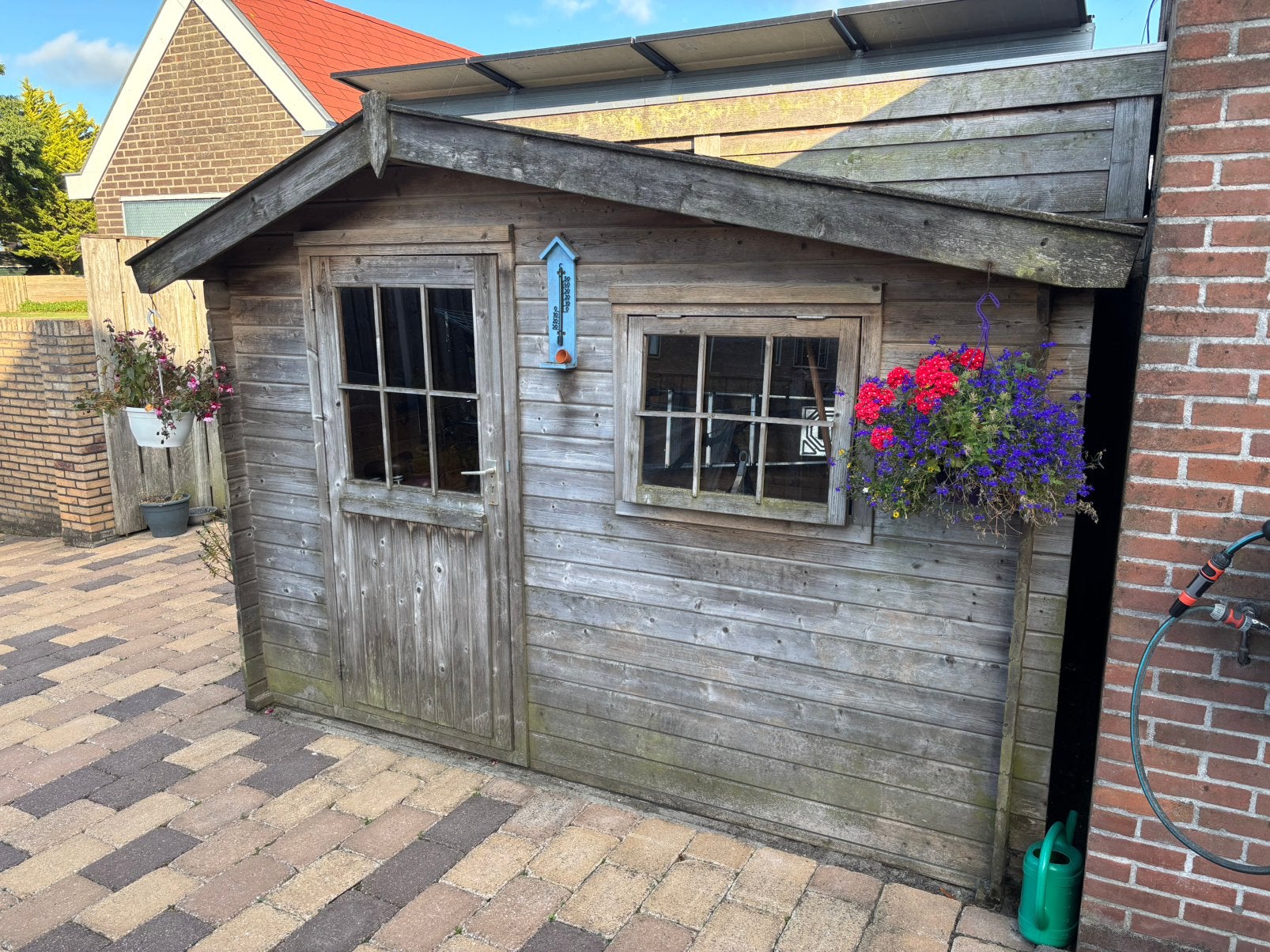 Tuinhuis, Tuin en Terras, 200 tot 400 cm, Blokhut, Zo goed als nieuw, Hout
