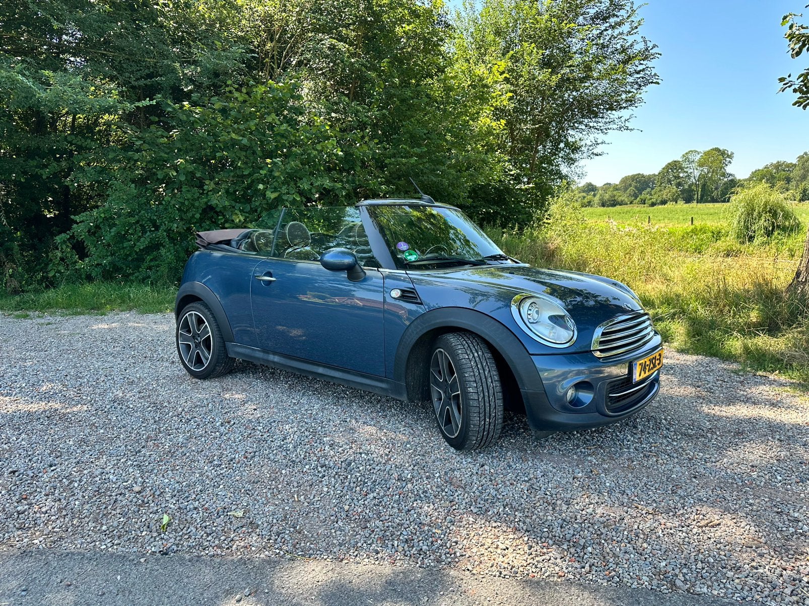 Mini 1.6 Cooper Cabrio 2011 Blauw, 4 cilinders, Cabriolet, Leder, Bruin