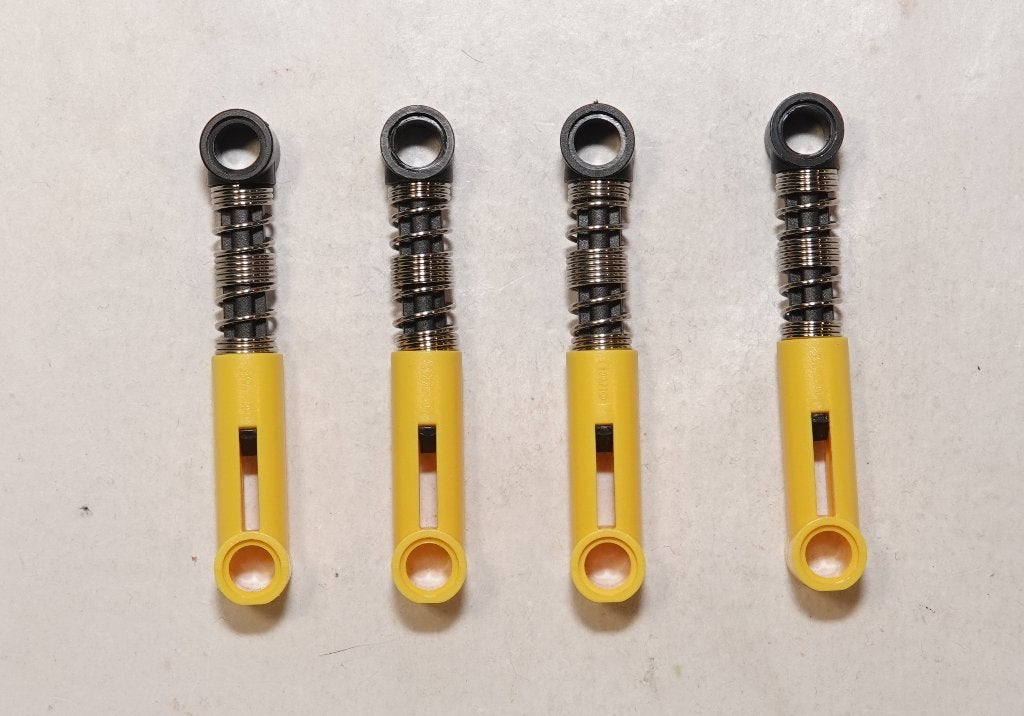 Lego Technic setje (4) schokbreker 6.5 L Geel hard spring, Gebruikt, Lego, Ophalen of Verzenden, Technic