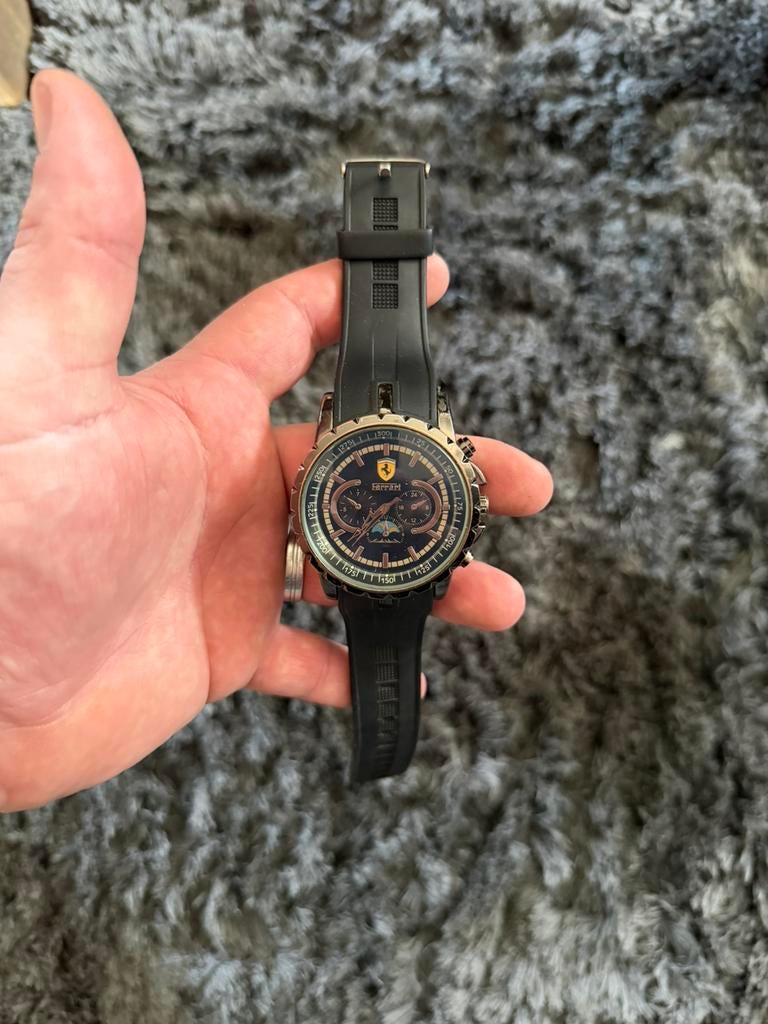 Ferrari horloge, Ophalen of Verzenden, Waterdicht, Zo goed als nieuw, Zwart