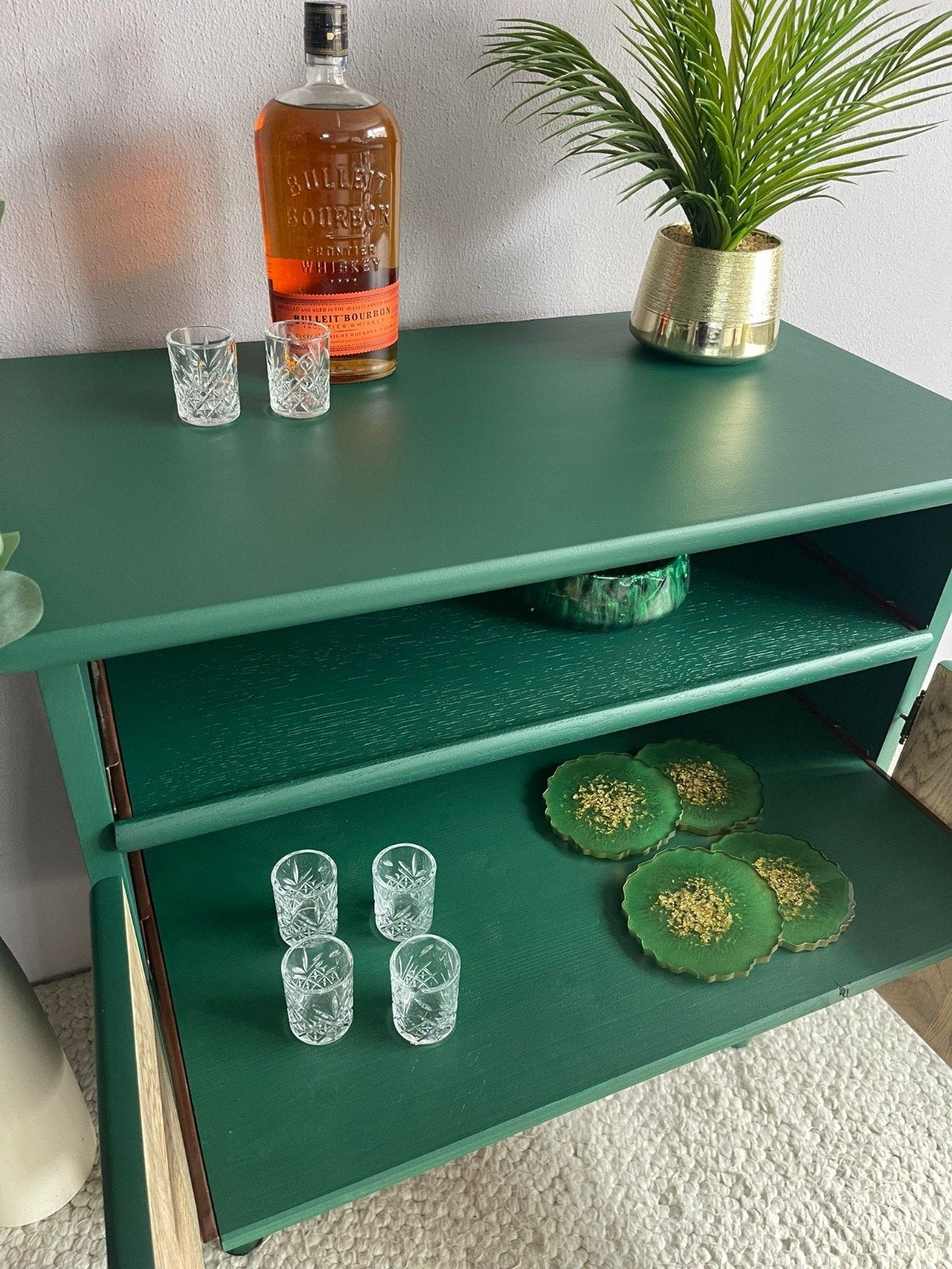 Unieke handgeschilderde vintage barkast / drankkast, Ophalen of Verzenden, 25 tot 50 cm, 50 tot 100 cm