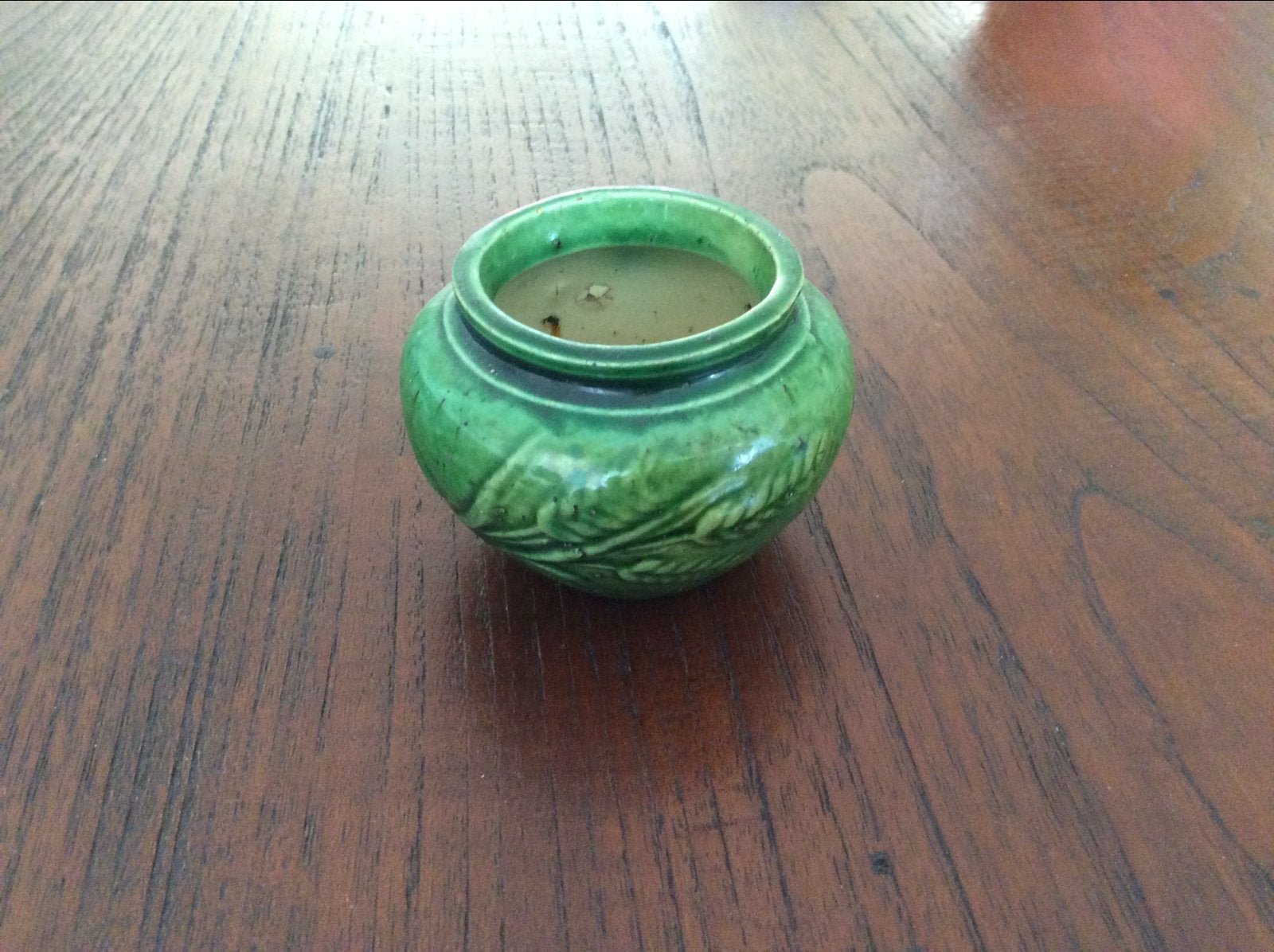 Vintage keramisch potje met korenaren, Ophalen of Verzenden