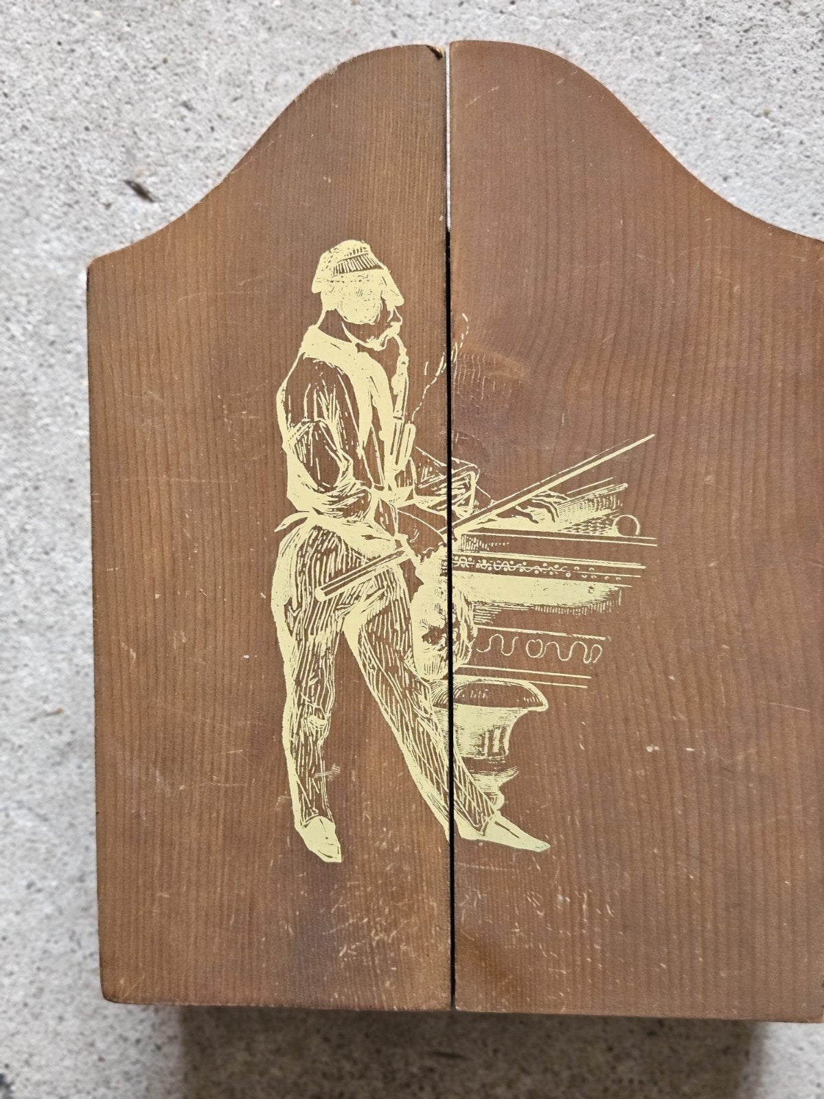 Vintage houten biljartkastje / wandkastje voor biljartaccess, Huis en Inrichting, Woonaccessoires | Kamerschermen, Ophalen, Gebruikt