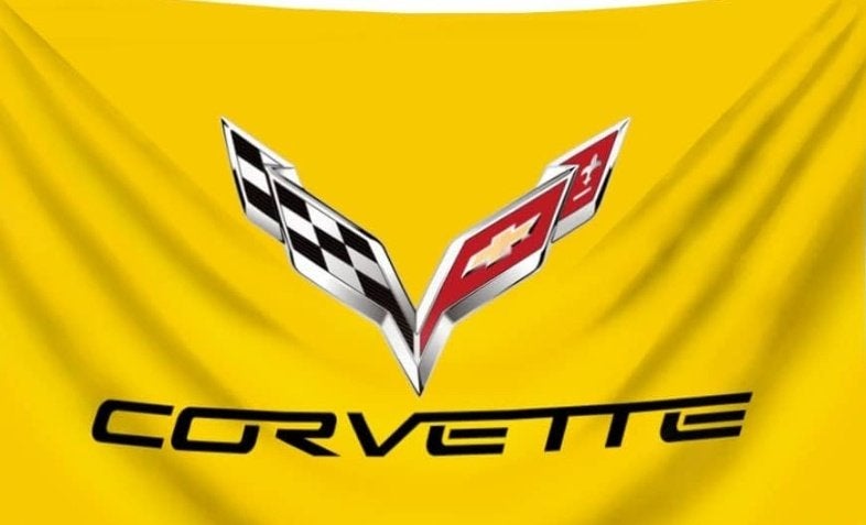CORVETTE BANNER 60X90 CM MET BEVESTIGGINGS OGEN, Ophalen of Verzenden, Nieuw
