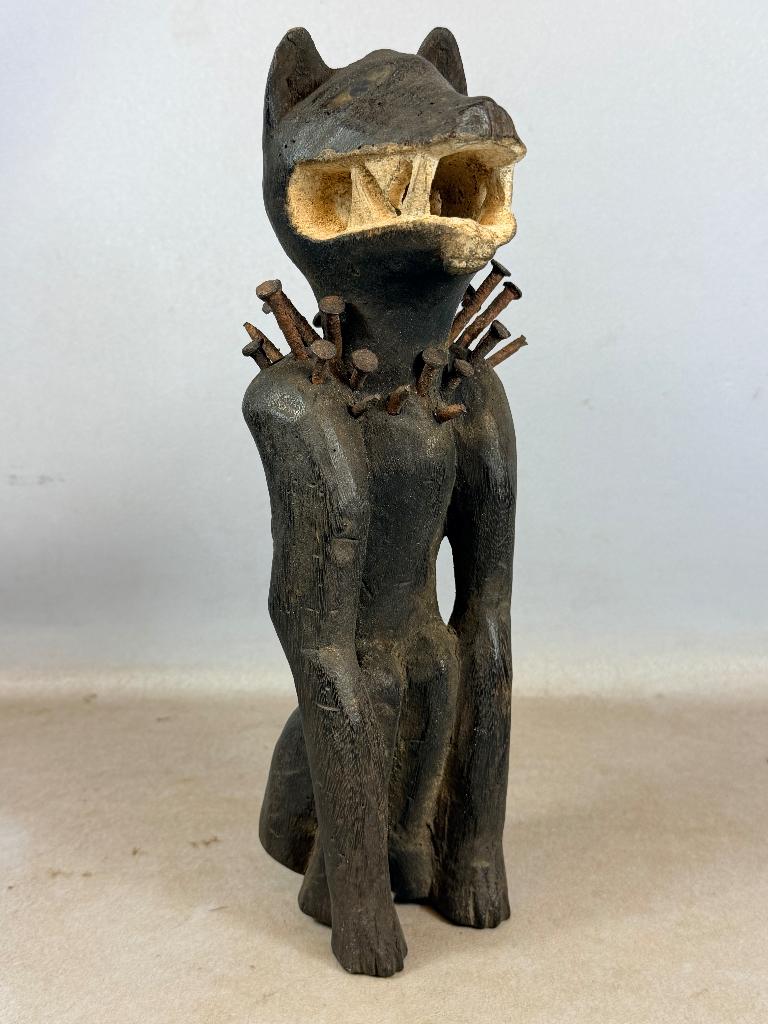 260528 Afrikaans Fetisch Bakongo Nkisi Nkondi rond uit Congo, Ophalen of Verzenden