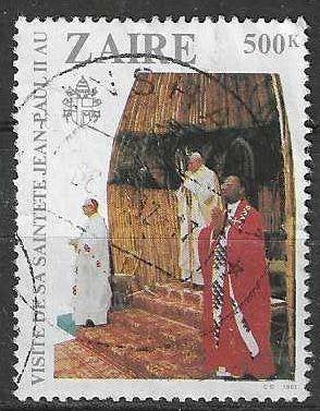 Zaire 1981 - Yvert 1041 - Bezoek van de Paus   (ST), Verzenden, Overige landen, Gestempeld