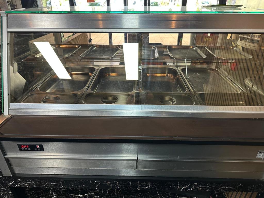 Zeer Professionele panoramische warmhoudvitrine, Ophalen, Gebruikt, Ovens, Magnetrons en Steamers