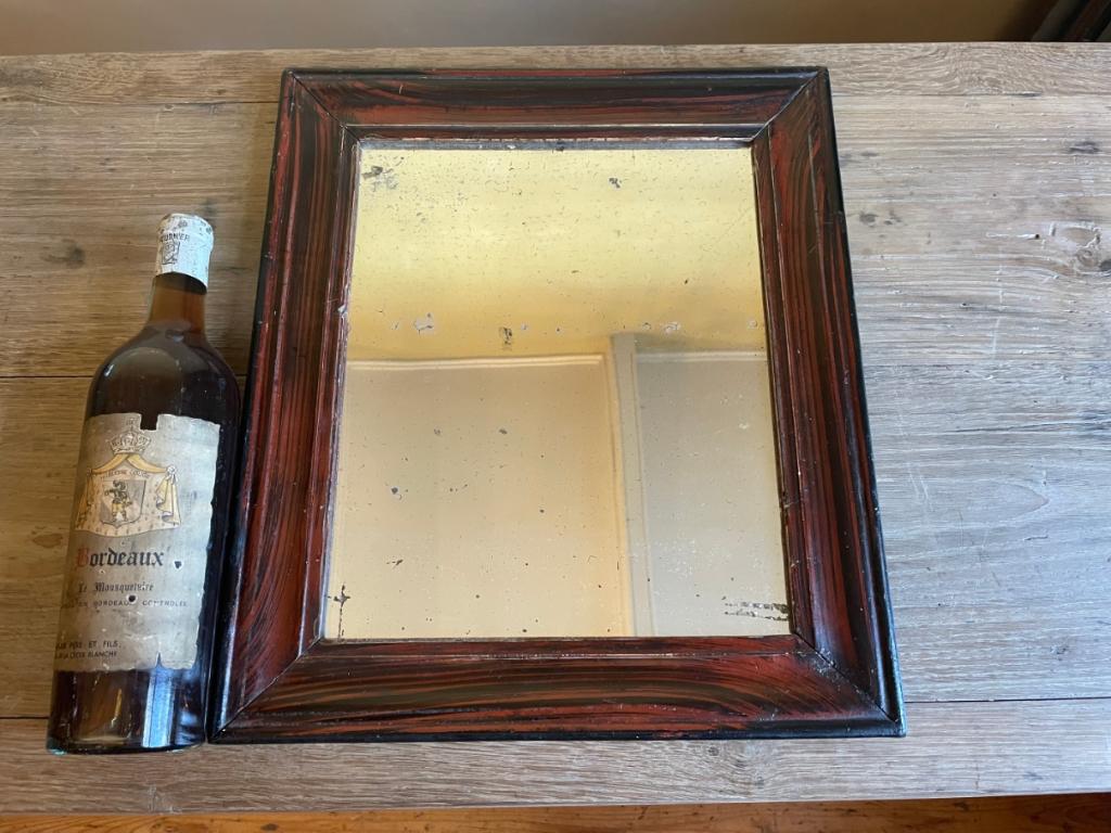 Schitterend Spiegeltje gehout WC Toilet Frans antiek, Antiek en Kunst, Antiek | Spiegels, Ophalen of Verzenden, Overige vormen
