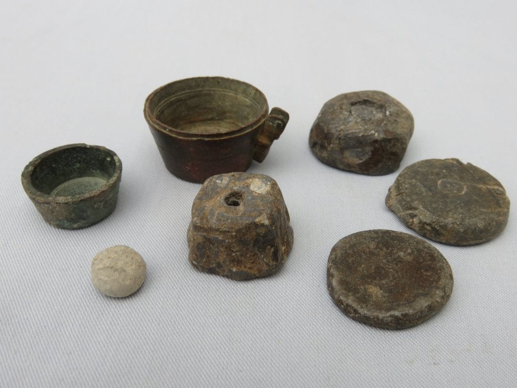 Collectie gewichten - 15e - 18e eeuw - bodemvondsten, Antiek en Kunst, Ophalen of Verzenden