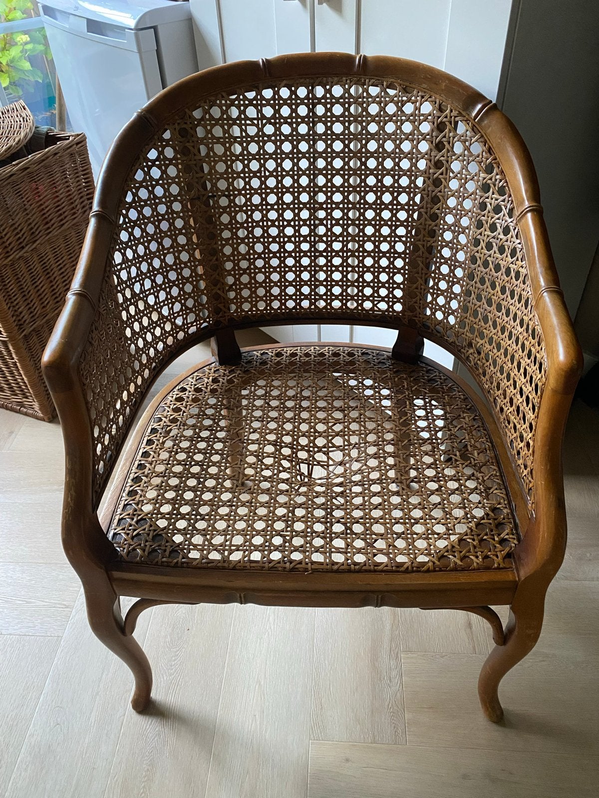 Vintage rotan stoel Faux bamboo, Ophalen