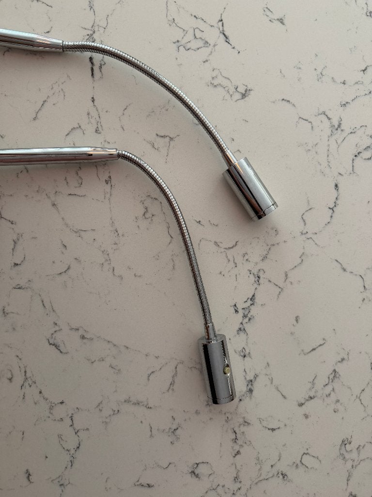 Bedlampjes chroomkleurig, Ophalen of Verzenden, Zo goed als nieuw, Zilver, Modern