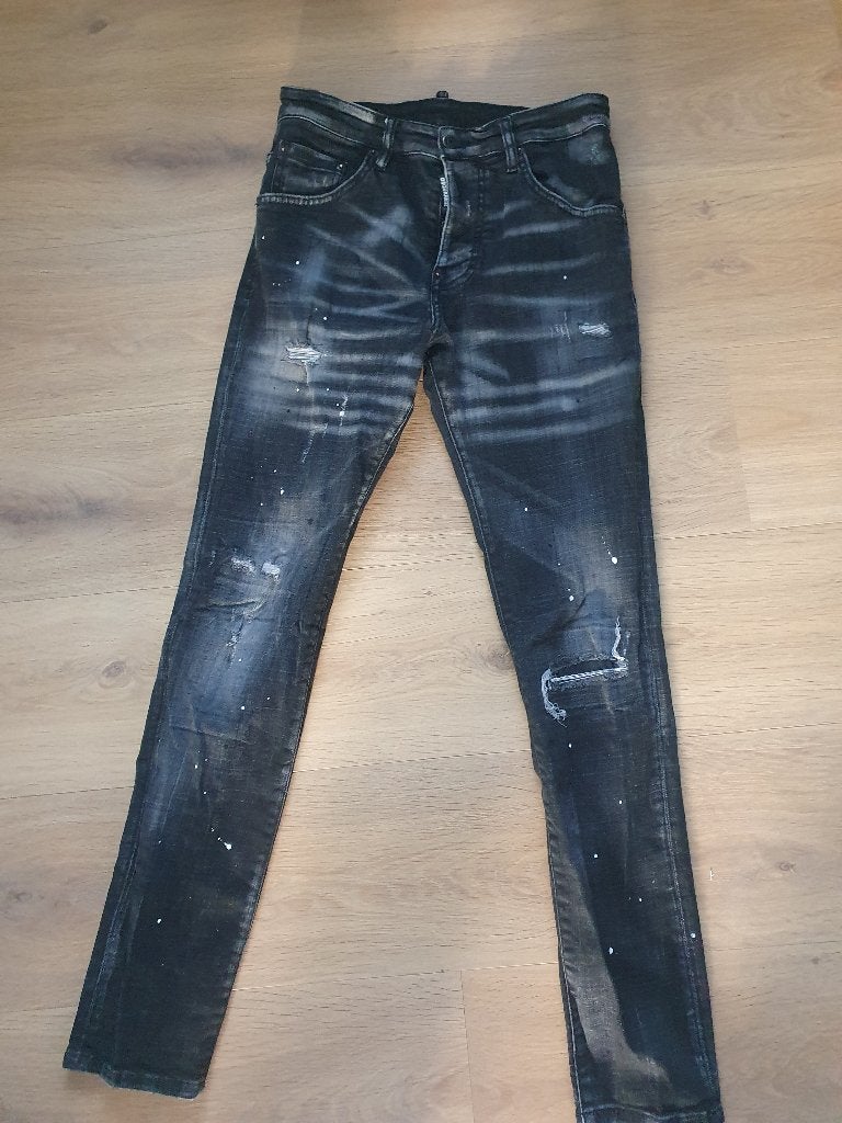 Dsquared2 Zwarte Spijkerbroek Maat 42 - Gedragen Look, Kleding | Heren, Spijkerbroeken en Jeans, Dsquared2, Zwart, Ophalen of Verzenden