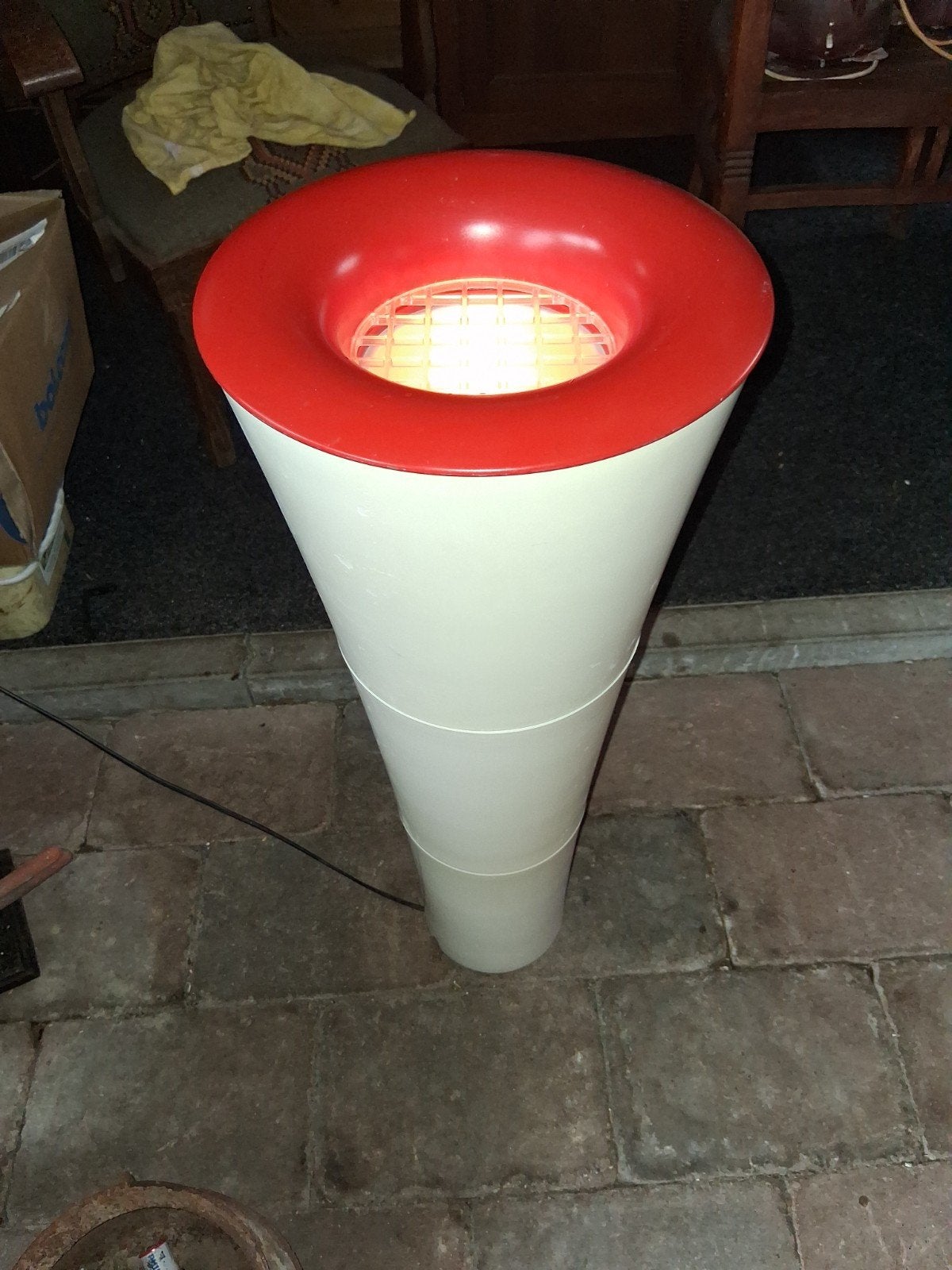 Vintage ikea Flacka  red edition vloerlamp, 100 tot 150 cm, Overige fittingen, Kunststof, Gebruikt