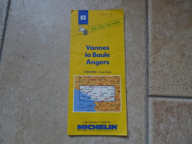 michelin wegenkaart 63 Bretagne deel, Loire Atlantique, Gelezen, Frankrijk, Ophalen of Verzenden, Landkaart