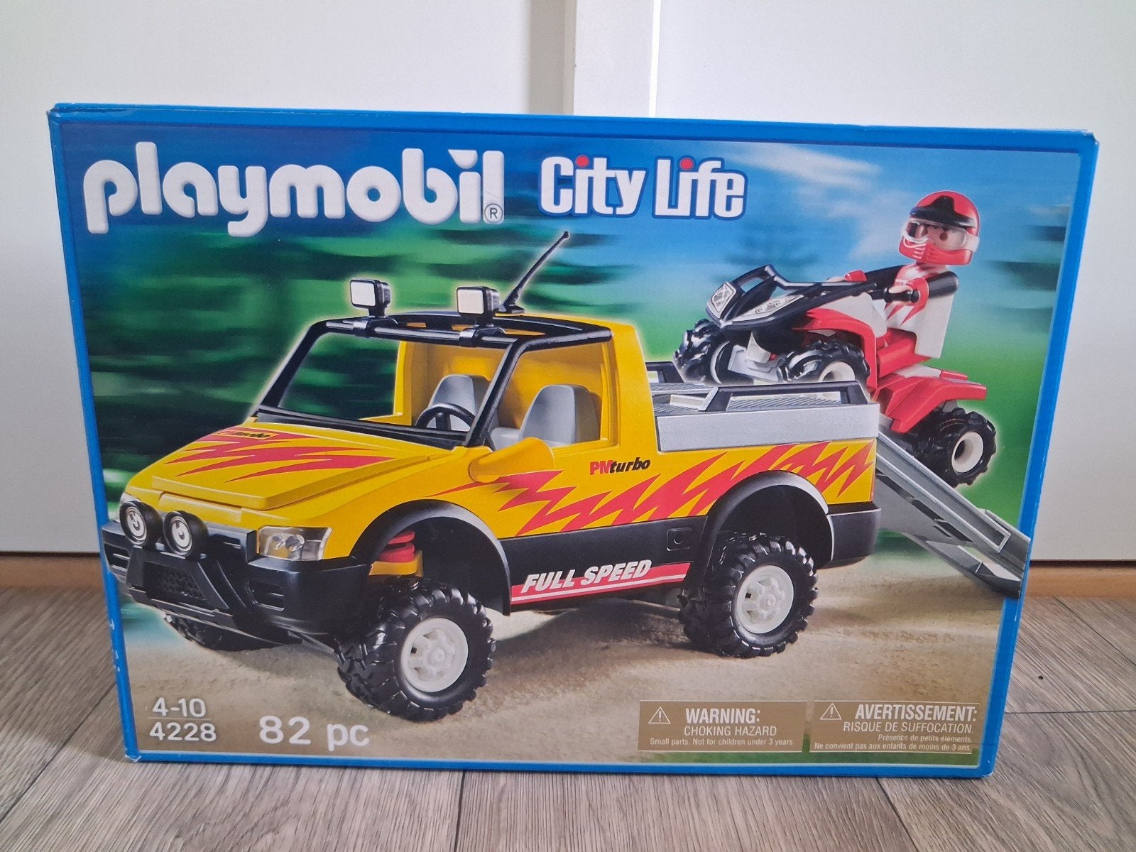 Playmobil pick up truck met quad 4228, Kinderen en Baby's, Complete set, Voertuig, Ophalen of Verzenden, Zo goed als nieuw