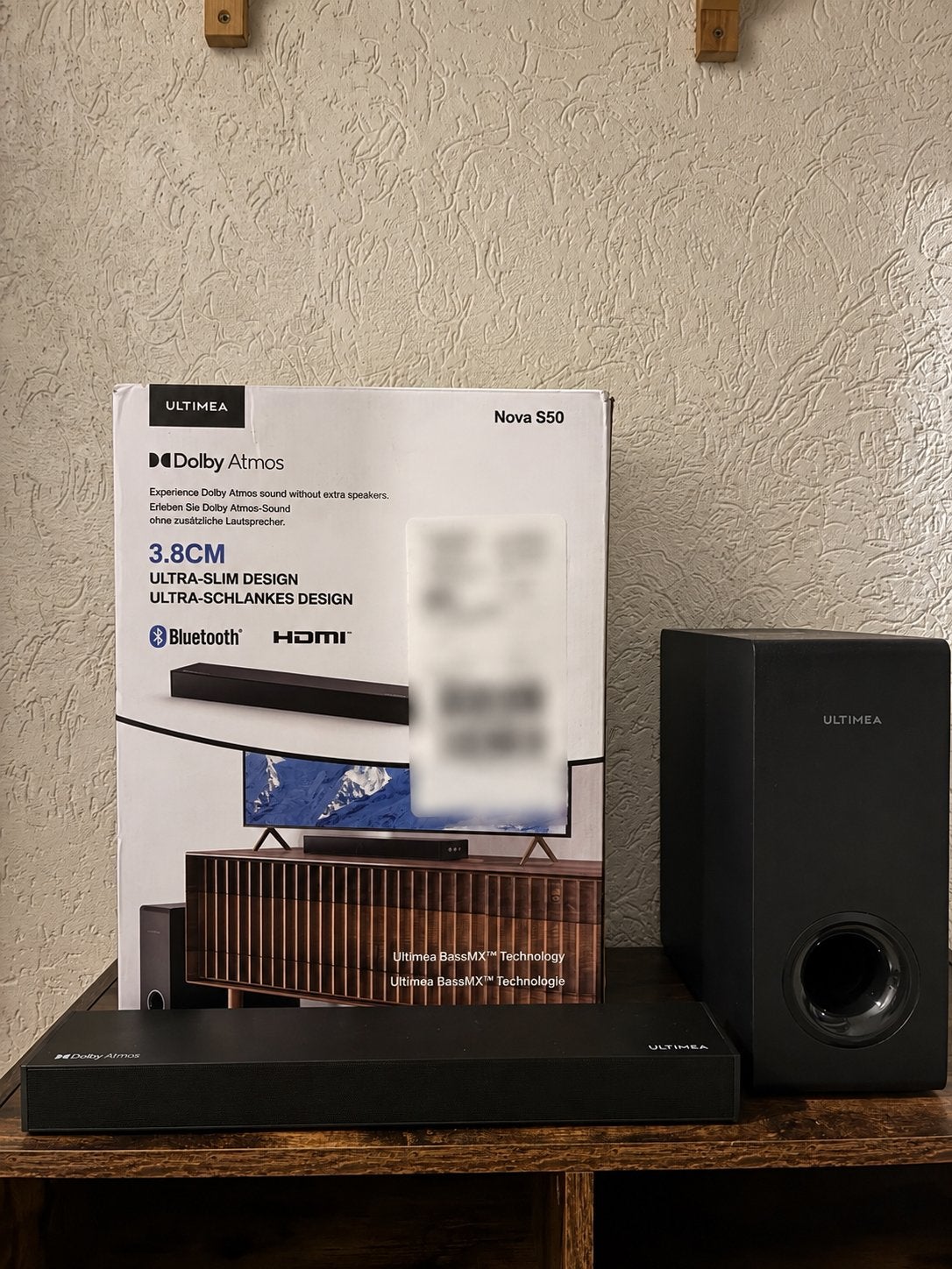 ULTIMEA Nova S50 Dolby Atmos Soundbar + Subwoofer – ZGAN, Ophalen, Bluetooth, Zo goed als nieuw
