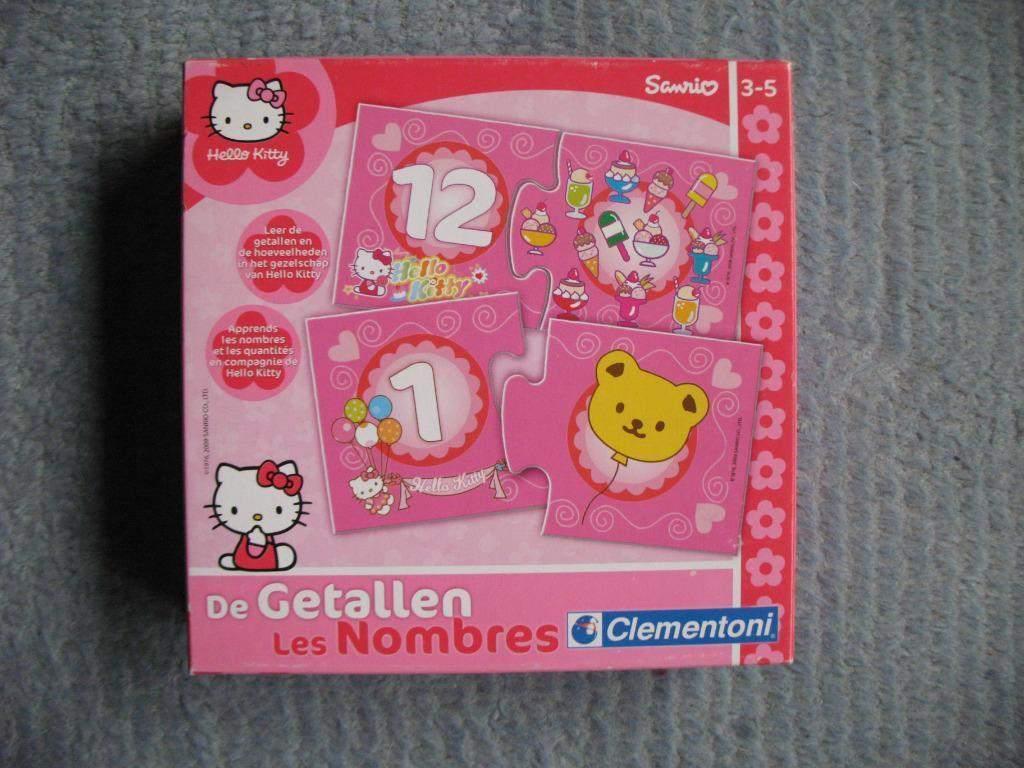 Puzzel hello kitty de getallen, 3-5jr van clementoni in doos, Ophalen, 10 tot 50 stukjes, Gebruikt, 2 tot 4 jaar