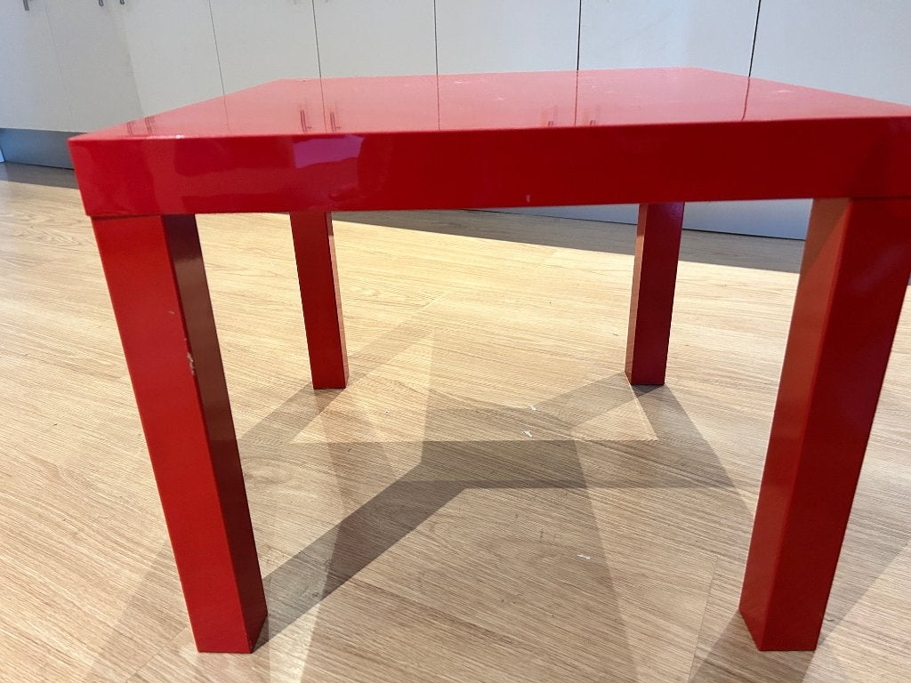 Ikea Lack tafeltje rood x2, Huis en Inrichting, Ophalen, Minder dan 55 cm, Gebruikt, Vierkant