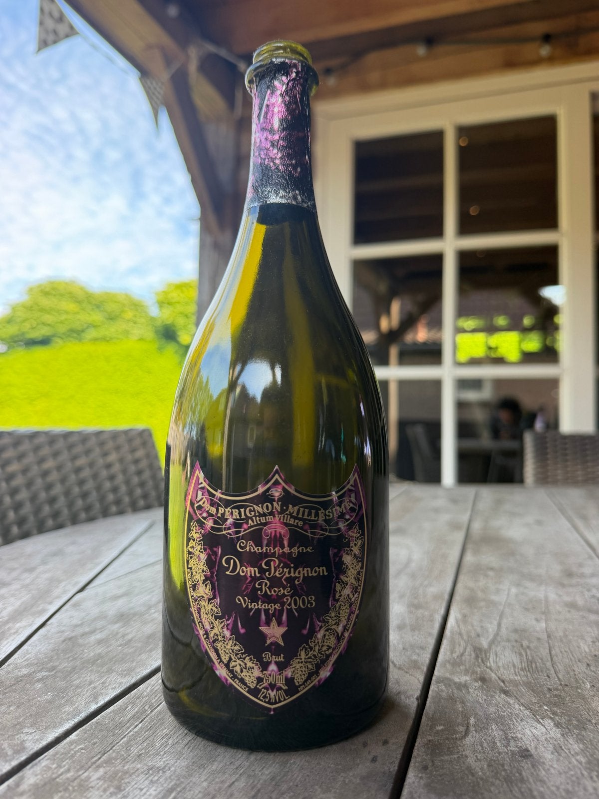 Dom Pérignon Rosé Vintage 2003 Iris van Herpen Lege Fles, Ophalen of Verzenden, Gebruikt