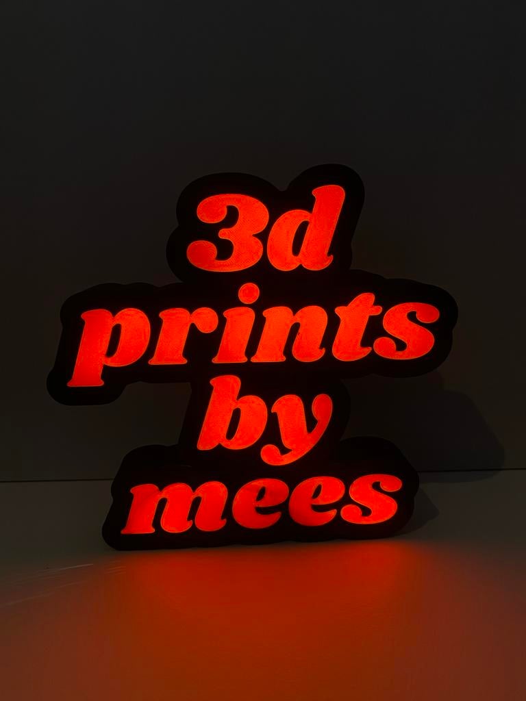 3D Geprinte Lightbox met Maatwerk Tekst, Ophalen of Verzenden, Nieuw