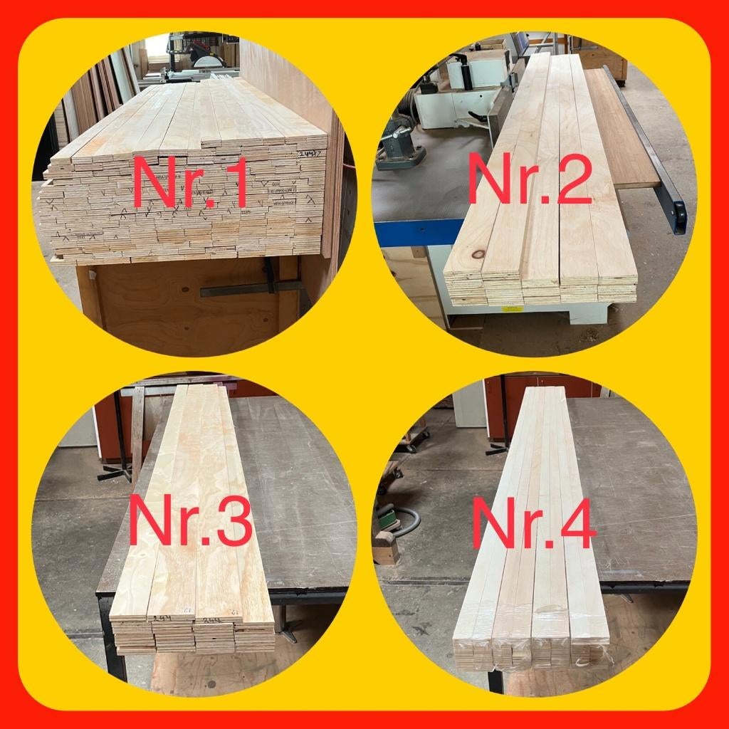 041. Stroken Grenen Multiplex zeer geschikt voor grondhout, Doe-het-zelf en Verbouw, Ophalen, Nieuw, Mdf, 200 tot 250 cm