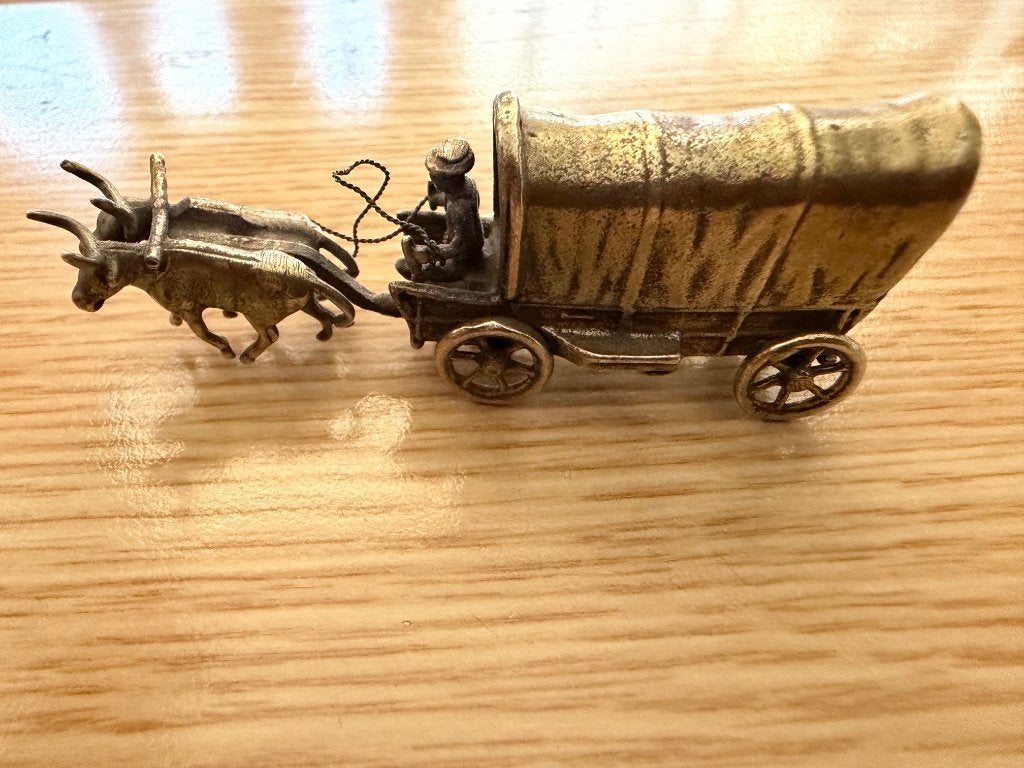 Zilveren Miniatuur Ossenwagen, Ophalen of Verzenden, Zilver