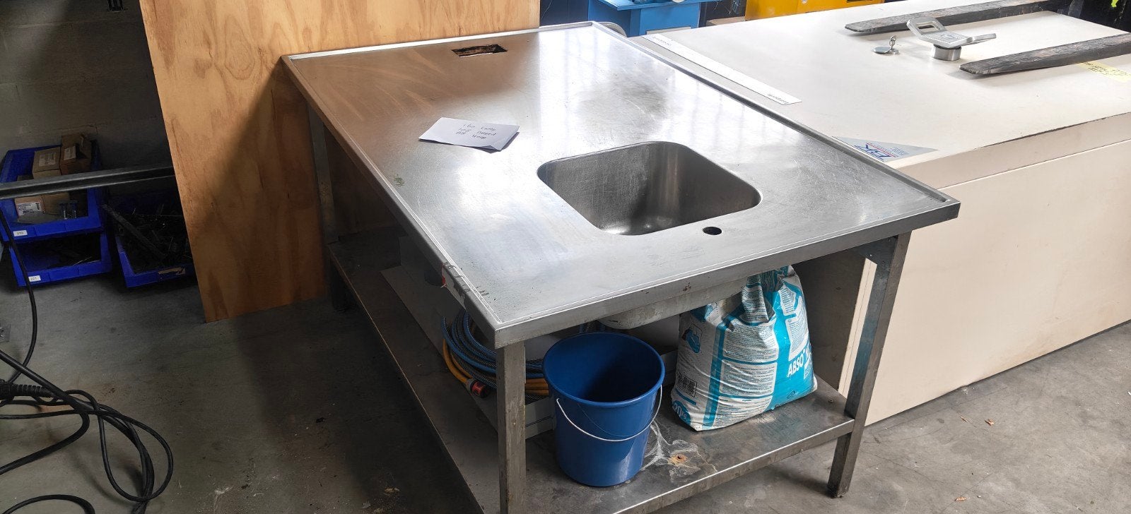 RVS Werkbank met Spoelbak - 160x108x88 cm, Ophalen, Zilver, Metaal, Overige typen