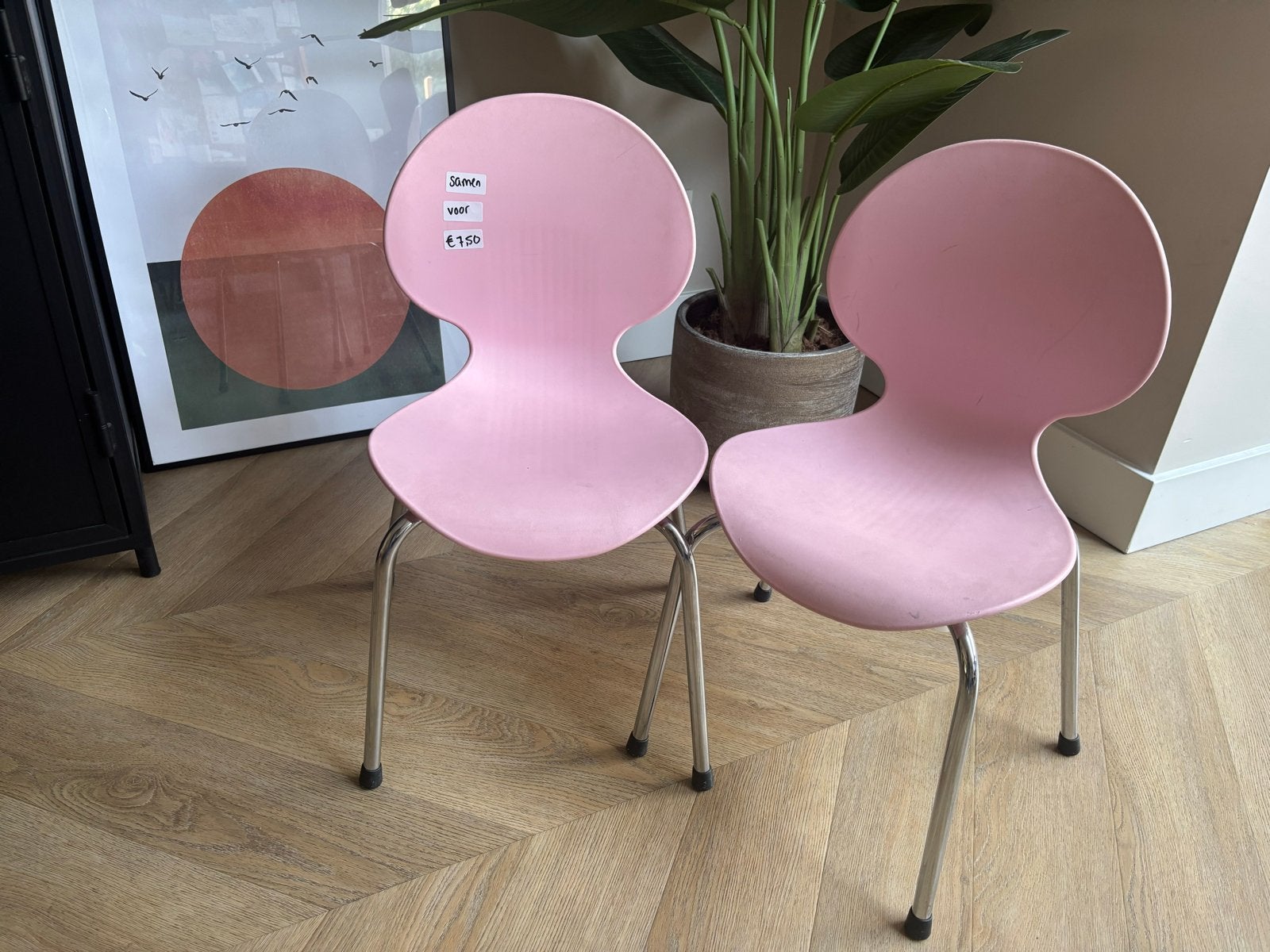 2 roze kinderstoelen (als set), Ophalen, Kunststof, Twee, Overige kleuren