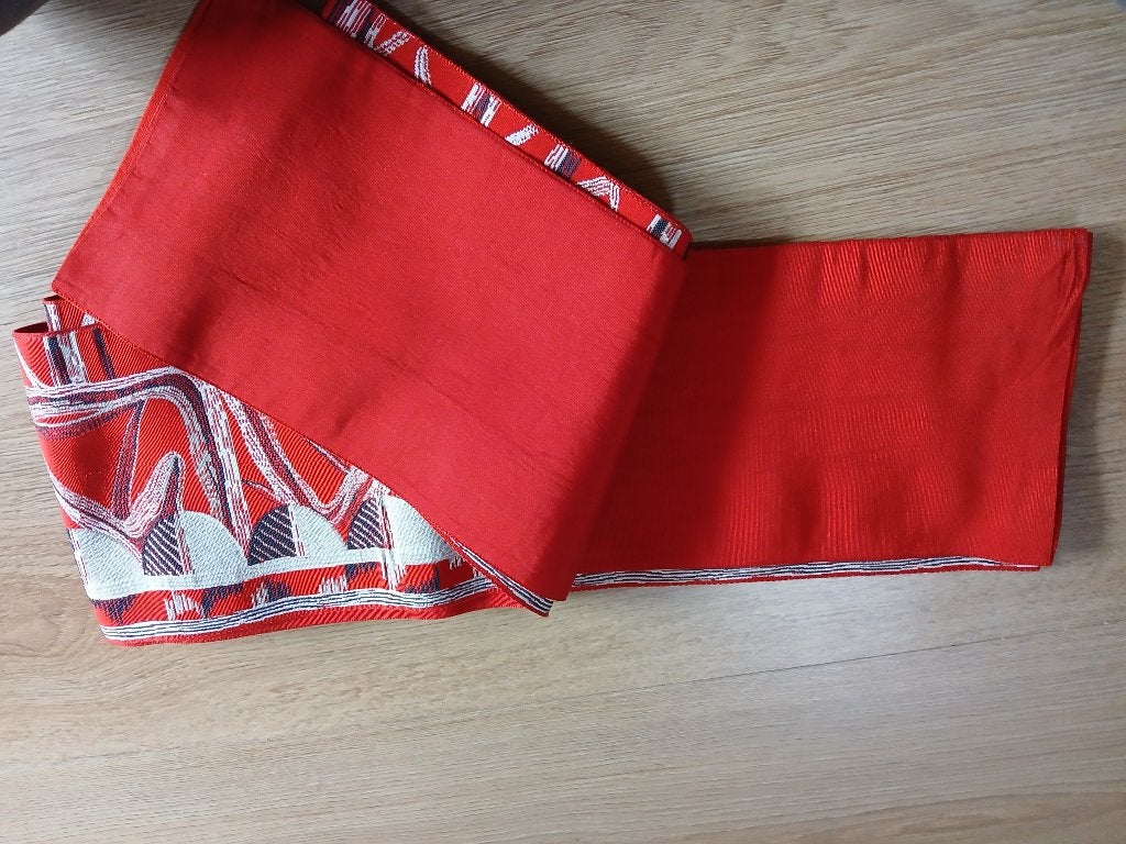 Traditionele Japanse obi hanhabaobi red, Ophalen of Verzenden