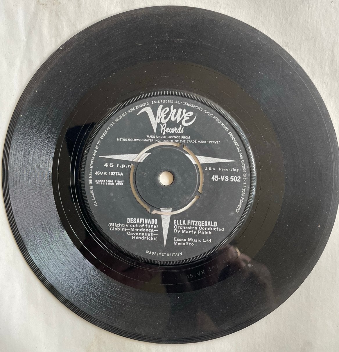 Ella Fitzgerald - Desafinado / Stardust (Bossa Nova) Single, Cd's en Dvd's, Vinyl Singles, Gebruikt, 7 inch, Single, Ophalen of Verzenden