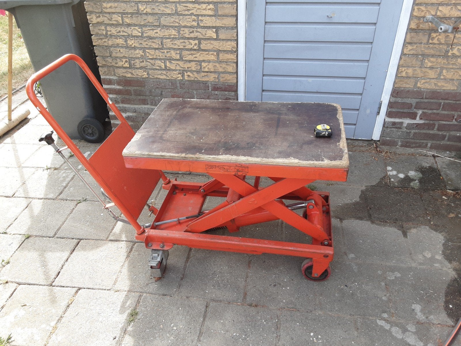 heftafel, 100 liter of meer, Ophalen, Transportkar