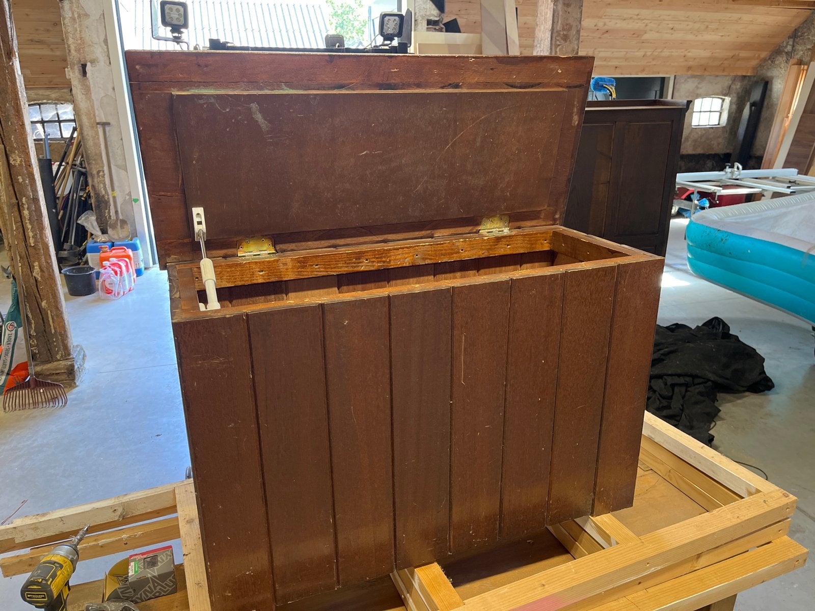 Houten kist met klep - Opbergkist, Ophalen, 50 – 75, Minder dan 50 cm, Gebruikt