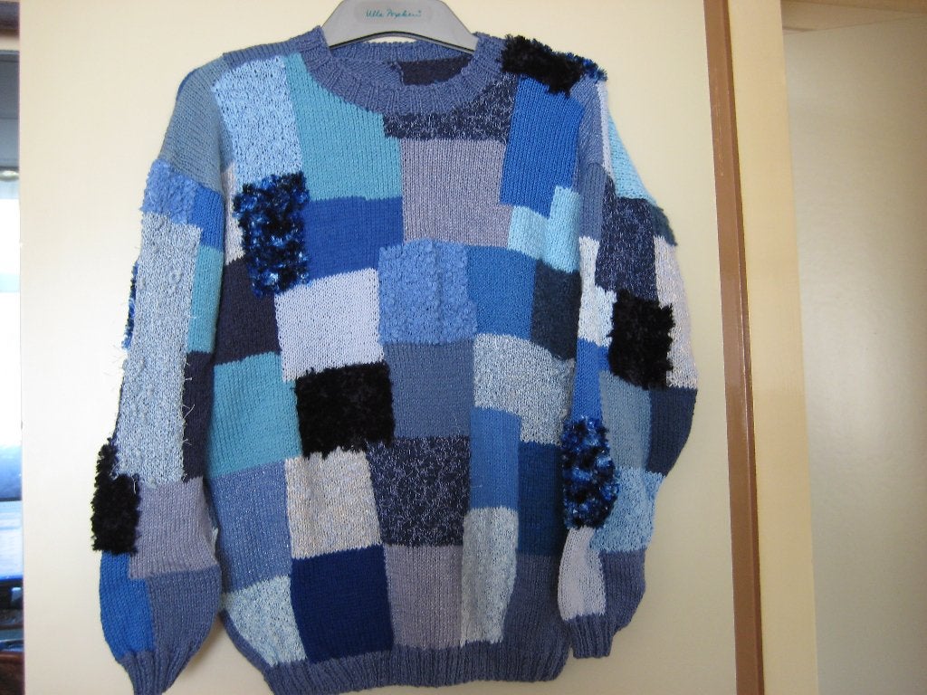 Handgebreide trui, 46, Nr. 5, nieuw, Ophalen of Verzenden, Nieuw, Maat 46/48 (XL) of groter, Blauw