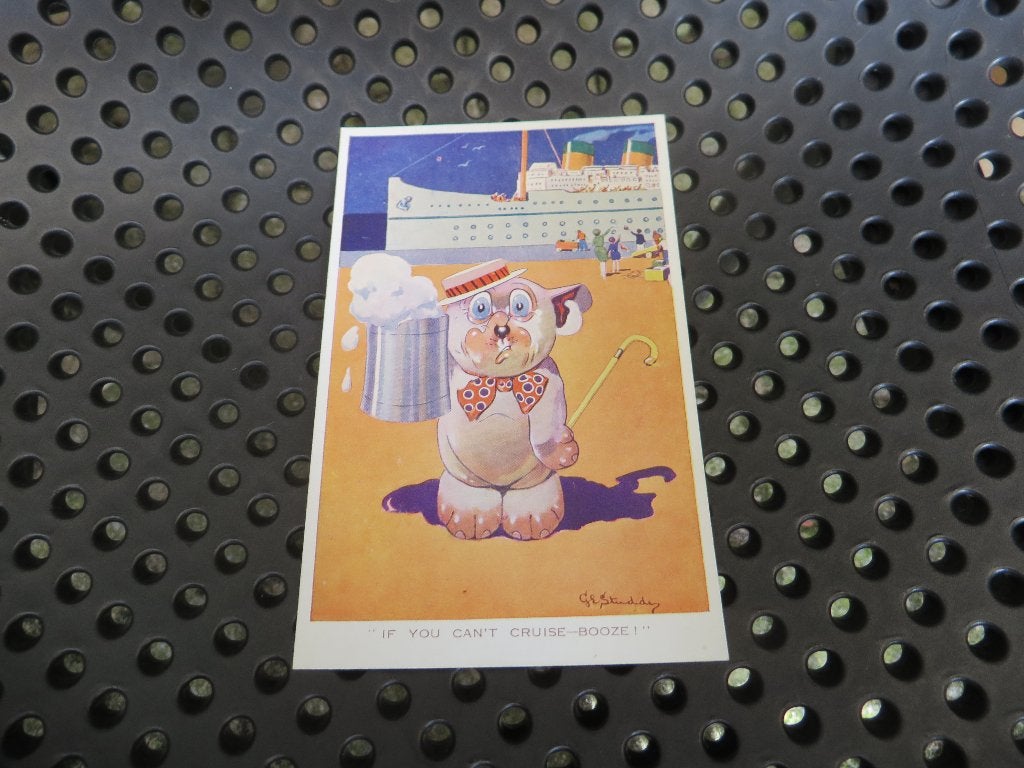 Oude Engelse prent briefkaart, Cruise or Booze, 1935, Ophalen of Verzenden, 1920 tot 1940, Ongelopen, Engeland