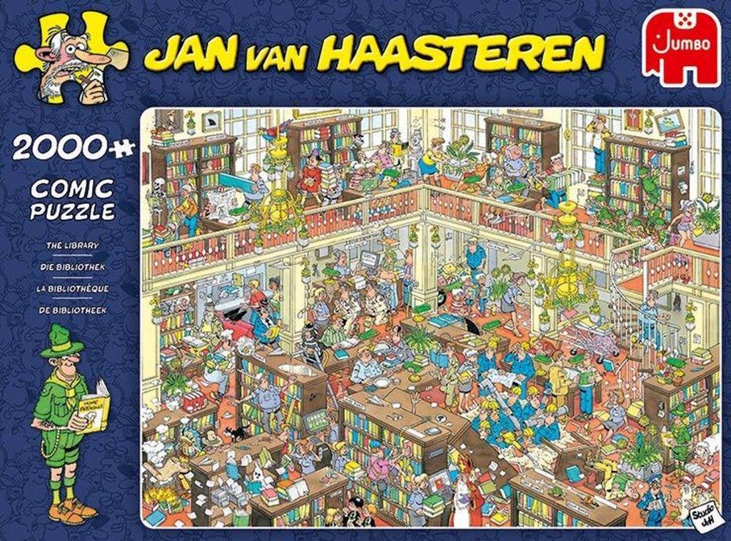 Jan van Haasteren: De Bibliotheek 2000 stukjes, Ophalen of Verzenden, Meer dan 1500 stukjes, Nieuw, Legpuzzel