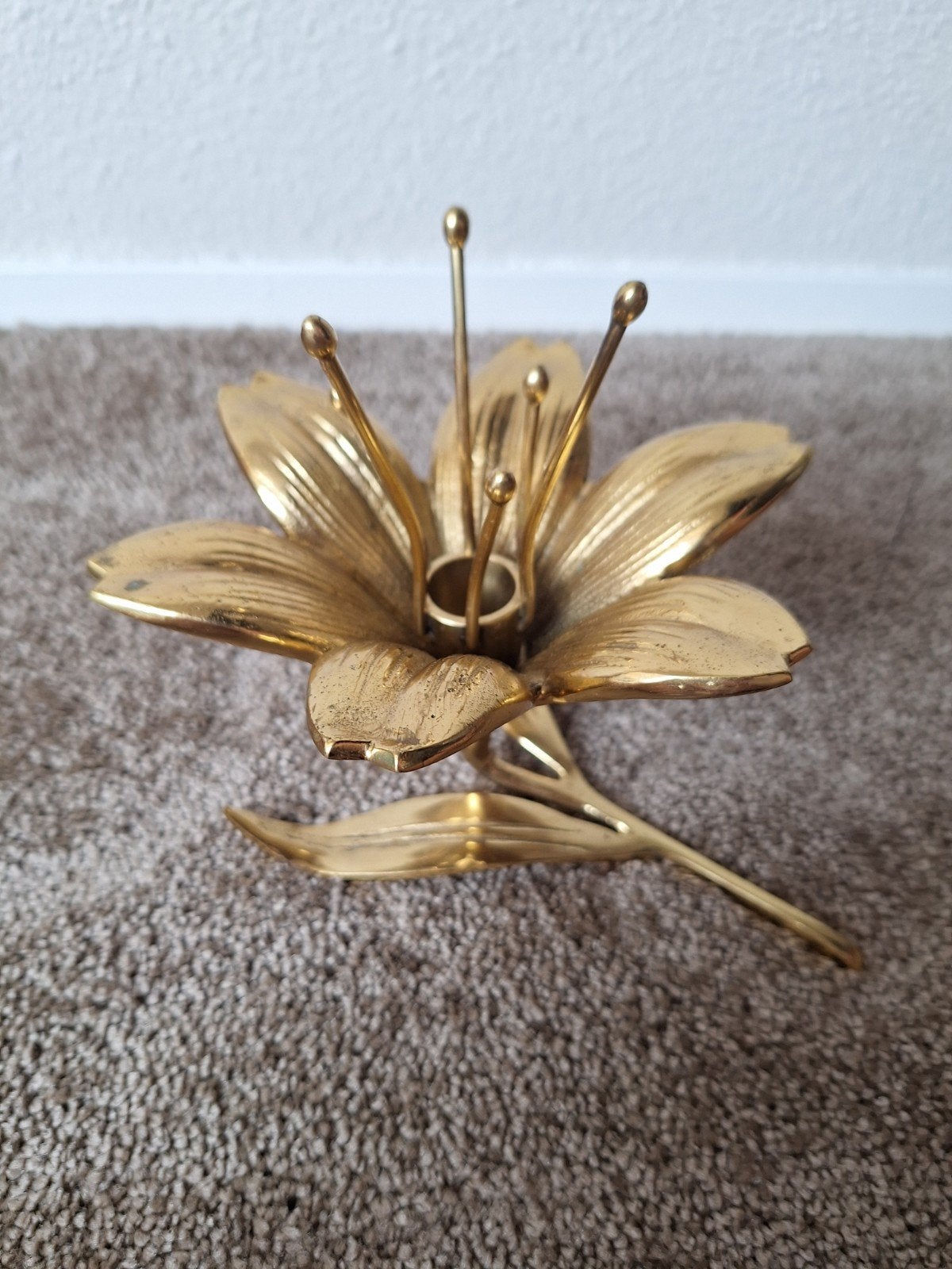 Pols Potten Lilly kaarsenhouder kandelaar messing, Huis en Inrichting, Woonaccessoires | Kandelaars en Kaarsen, Ophalen of Verzenden
