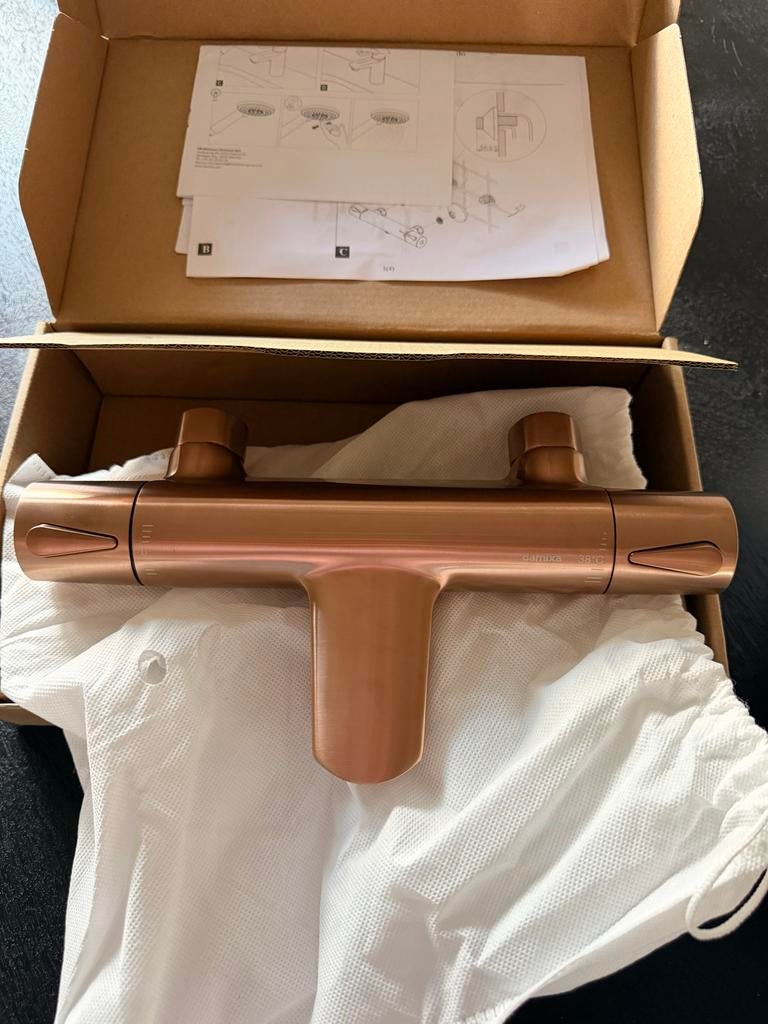 Damixa Silhouet Thermostatische Bad/Douchekraan Mat Koper, Doe-het-zelf en Verbouw, Sanitair, Ophalen, Zo goed als nieuw, Koper